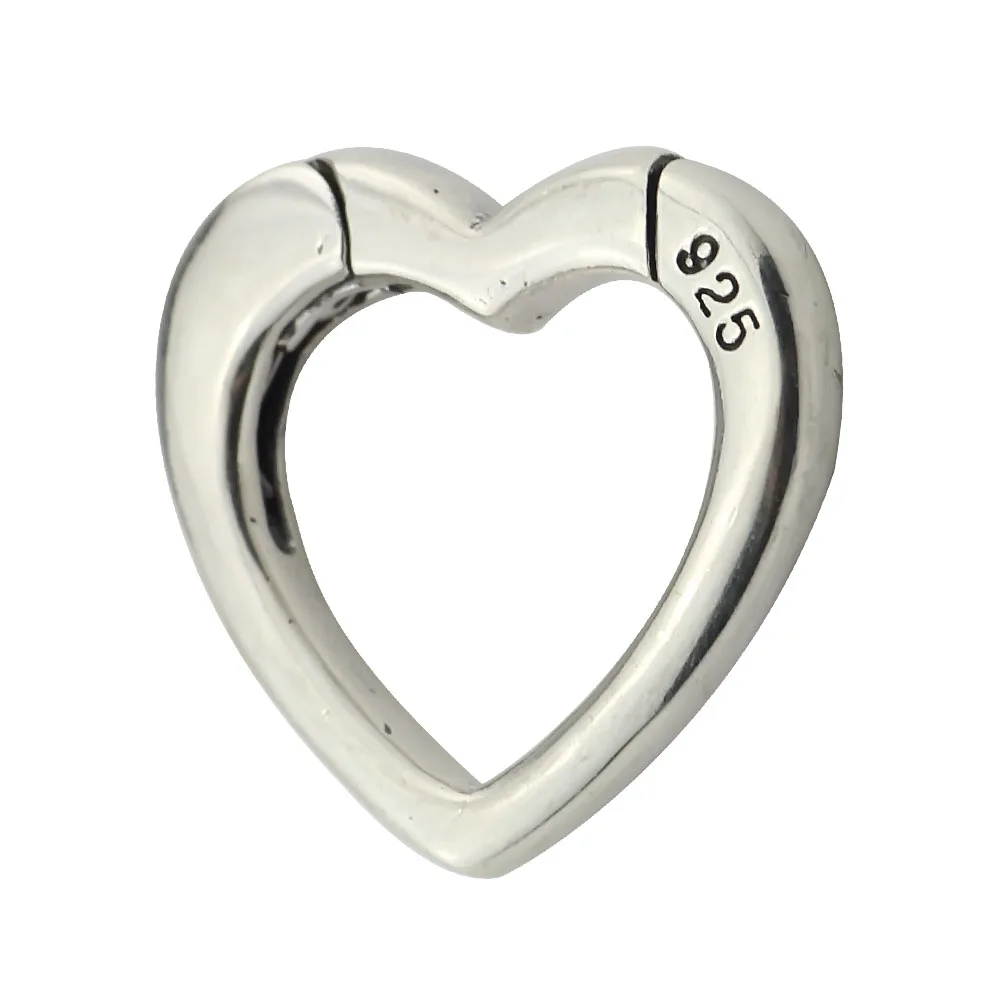 

925 Sterling Silver Beads Charm Love Spring Fastener Fit European Troll 3.0mm Bracelet Jewelry