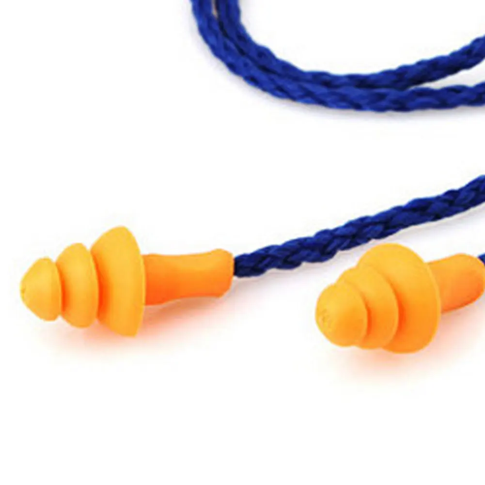 

10Pcs Soft Silicone Sound Waterproof Soft Ear Plugs Silicone Corded Reusable Hearing Protect Safety Earplugs For Swiming Use