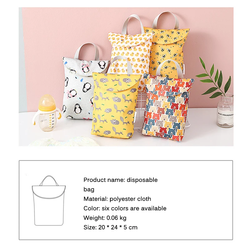 

Portable Diaper Bags Baby Diaper Bags Reusable Fashion Waterproof Diapers Organizer Big Capacity Bag With Cute Animal Design