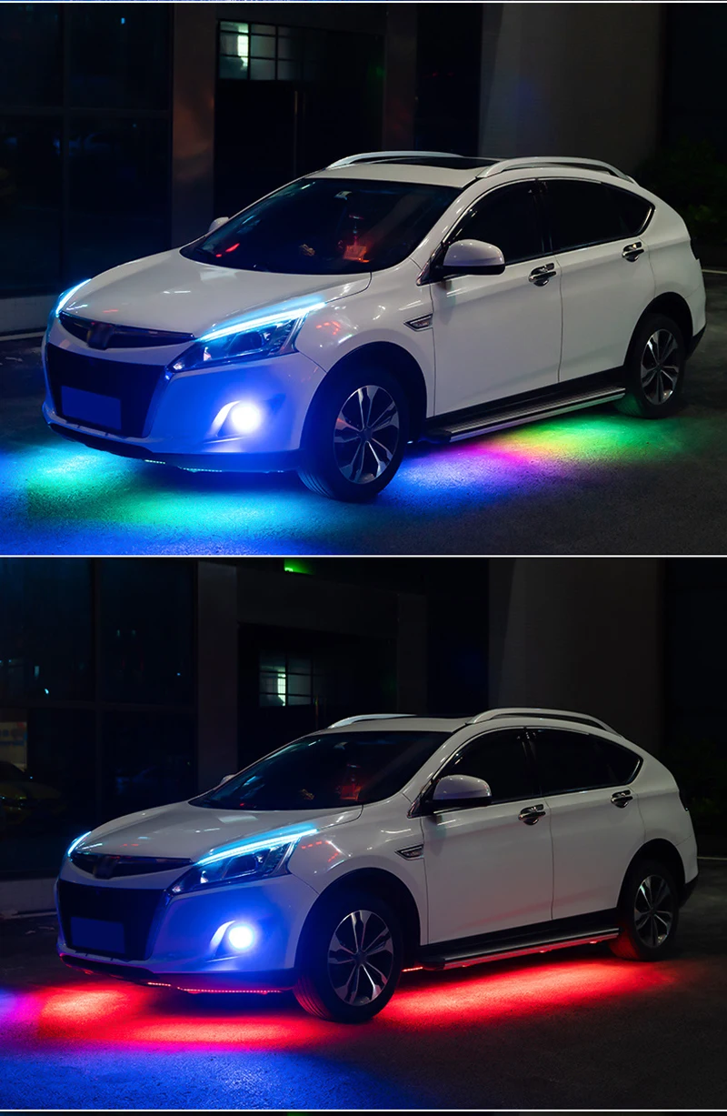 Niscarda 4 шт 12V IP65 Bluetooth App Управление RGB Светодиодные ленты под автомобиль 60 90 120 см Tube Underglow днища Системы неоновый светильник