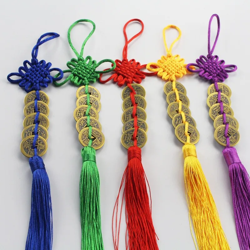 3 шт./компл. китайская вешалка для монет Ретро стиль 5 красный китайский узел