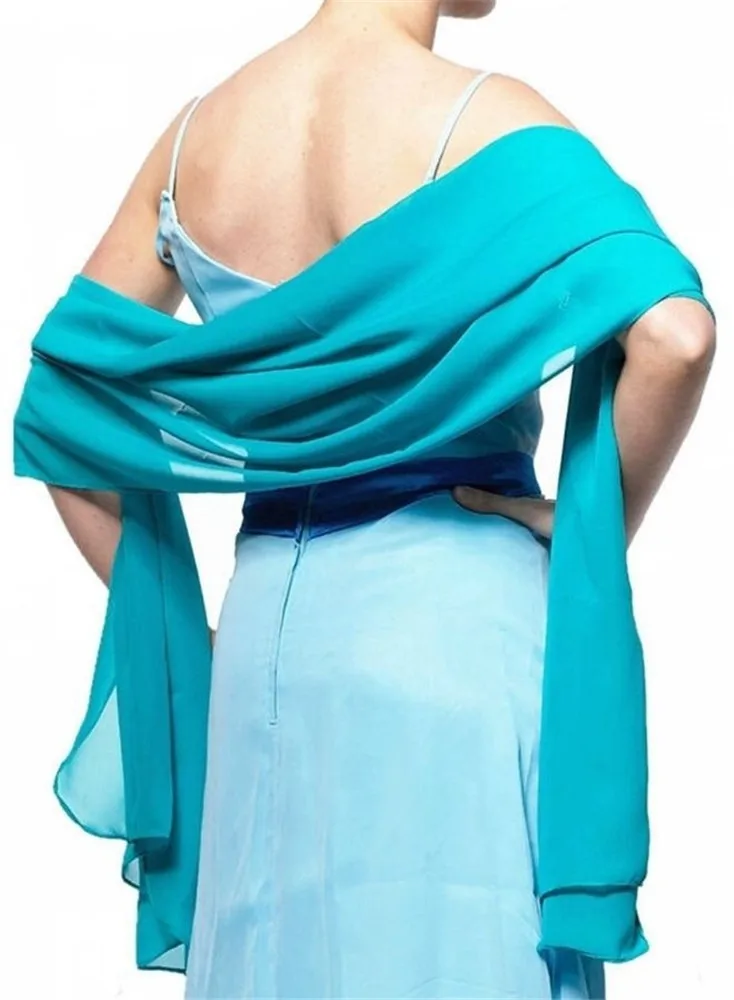 Женский шифоновый длинный шарф накидка шаль для платья подружки невесты