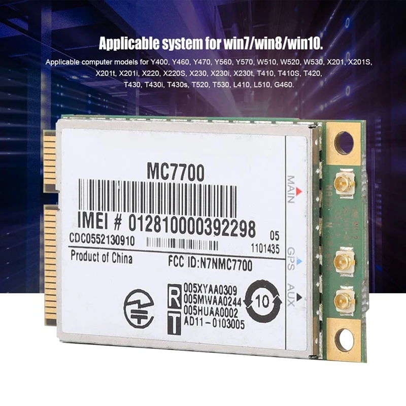 

Unlocked MC7700 3G/4G WWAN Card for Sierra AirPrime,100Mbps 4G/3G LTE/FDD/WCDMA/Edge GPS Module for Windows/Linux