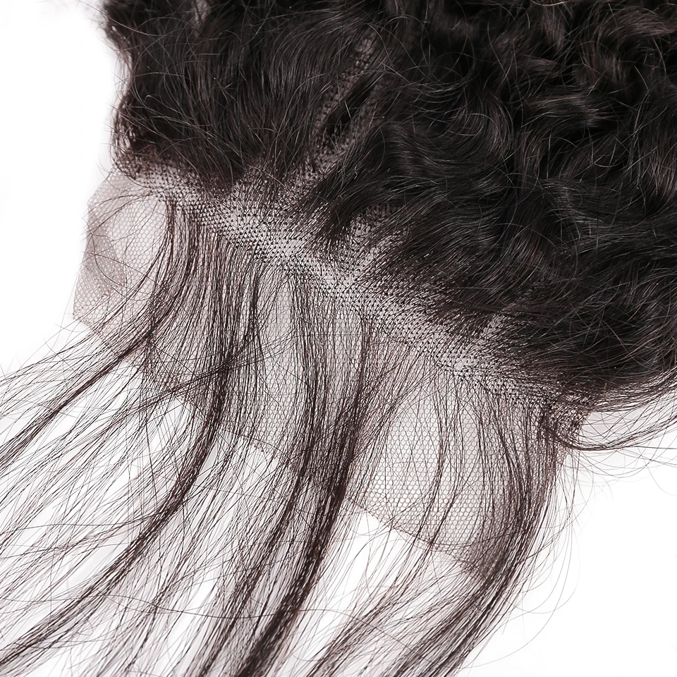 Salonchat бразильские кудрявые пряди с закрытием натурального цвета Remy пряди волос с закрытием 3 штуки и 4*4 закрытие шнурка
