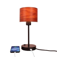 modern brown simple iron e27e26 led usb charging desk lamp fabric living room bedroom bedside studio reading table light