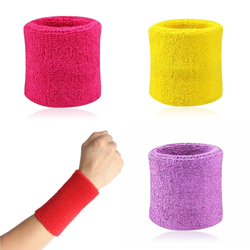 

Sport Sweatband Wristband Wrist Protector Colorful Cotton Unisex Running Badminton Basketball Brace Terry Cloth Sweat Band