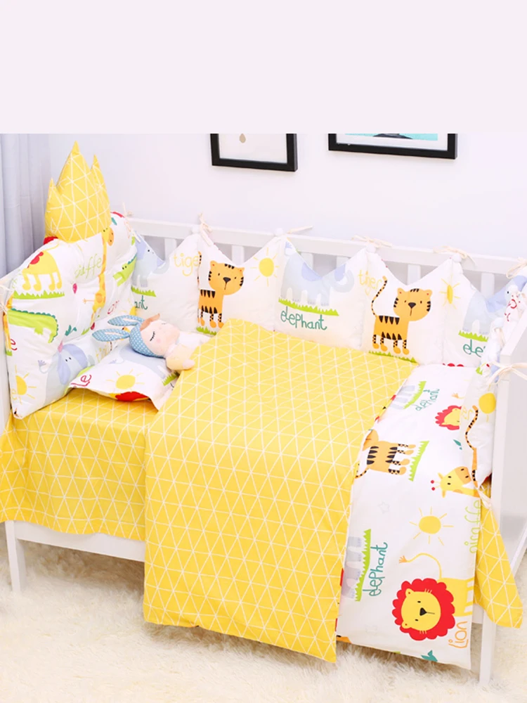 С животным узором для новорожденных Постельное белье 7 шт./компл. хлопок Детский