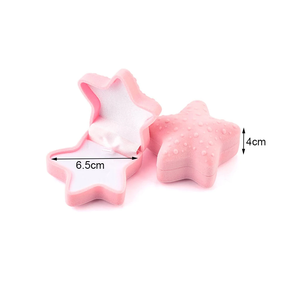 

1pcs Lovely Velvet Jewelry Box Container Wedding Ring Box For Earrings Necklace Bracelet Display Gift Boxes Holder Star Shape