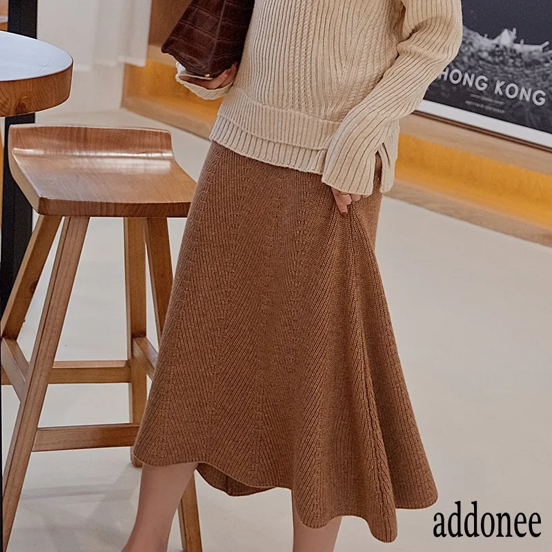 Женский кашемировый шерстяной свитер-юбка облегающий эластичный свитер в