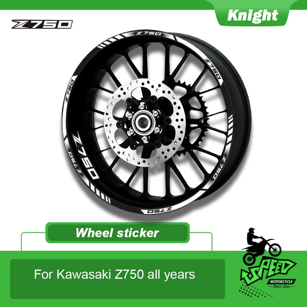 

Motorcycle sticker Front Rear wheels decals Reflective waterproof stickers rim stripes For Kawasaki Z750 z 750