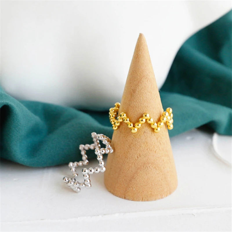 Женские открытые кольца золотого и серебряного цвета геометрические волнистые с