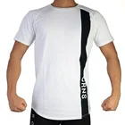 Мужская футболка с круглым вырезом, Повседневная футболка для тренажерного зала, занятий спортом