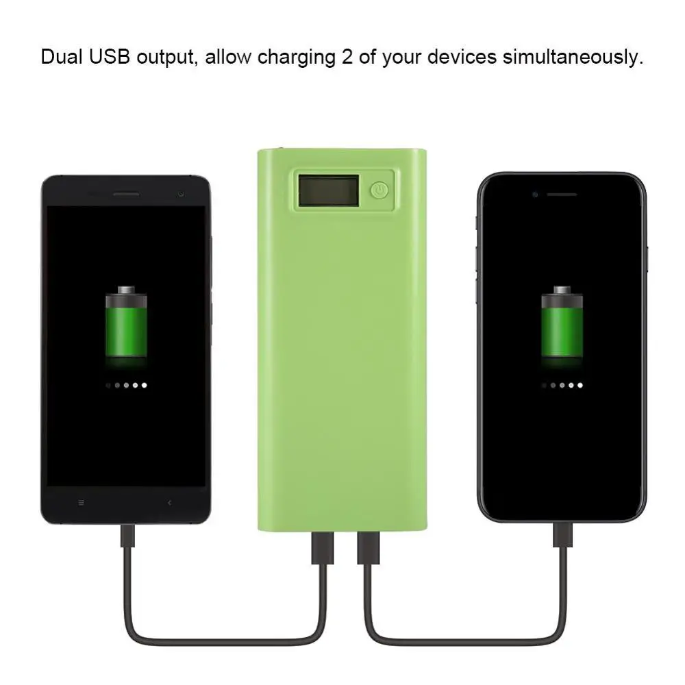 20000mAh двойной USB внешний аккумулятор чехол DIY Kit зарядное устройство чехол для аккумулятора с ЖК-дисплеем type-C и микро-usb входом