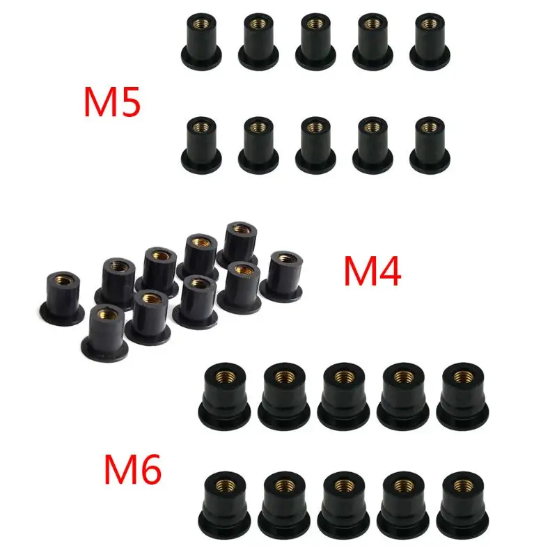 M4/M5/M6 Резиновые гайки потайная застежка ветровое стекло обтекатель хомут