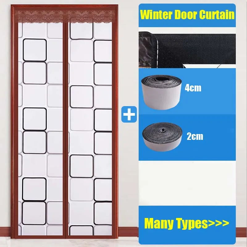 Утепленная зимняя дверная занавеска в клетку изоляция для дома и спальни без