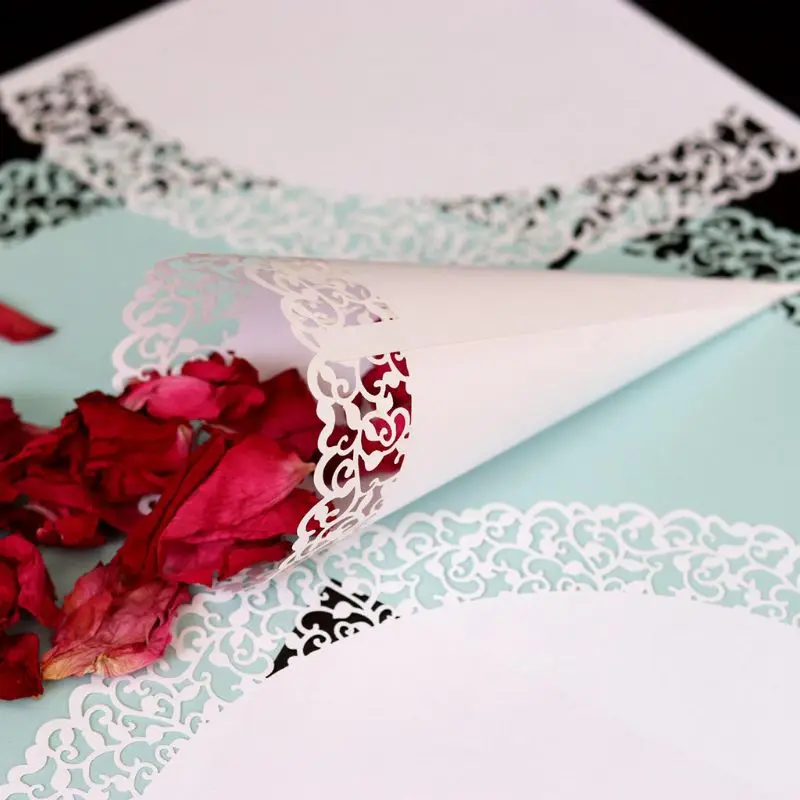 

50pcs Cut Vine Lace Laying Petal Candy Wedding Party Favors Confetti Cones Paper Cone Decoration Supplies Gifts P82D