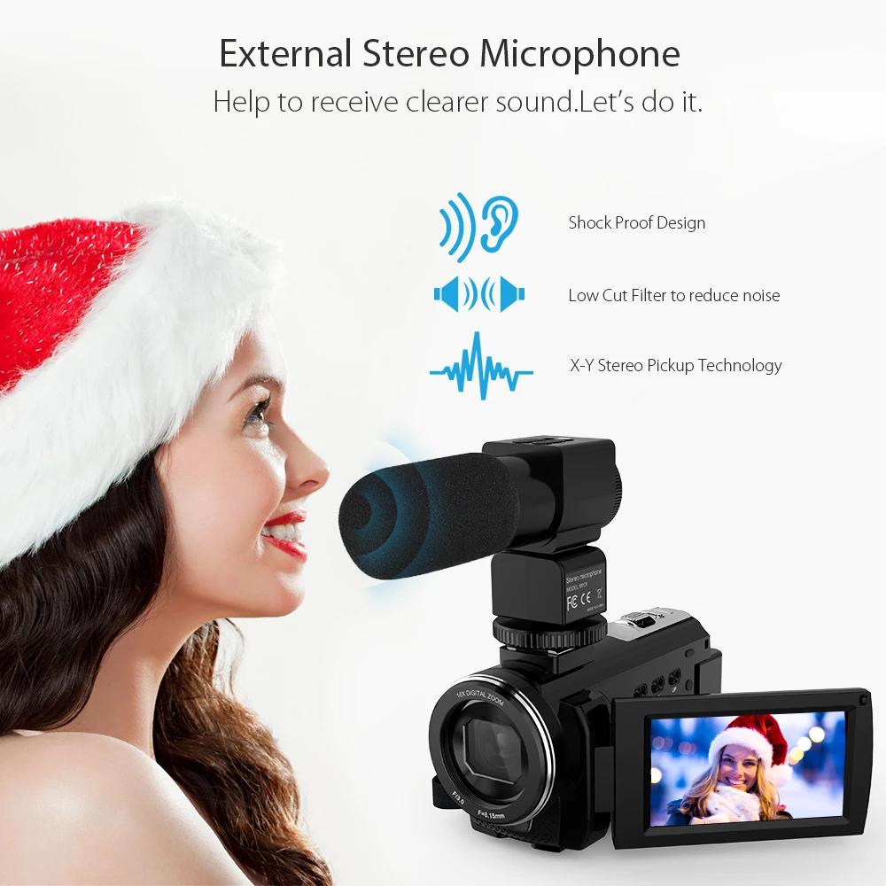 Цифровая видеокамера Andoer 4K Ultra HD 48 МП Wi-Fi сенсорный экран 3 0 дюйма ИК Инфракрасная