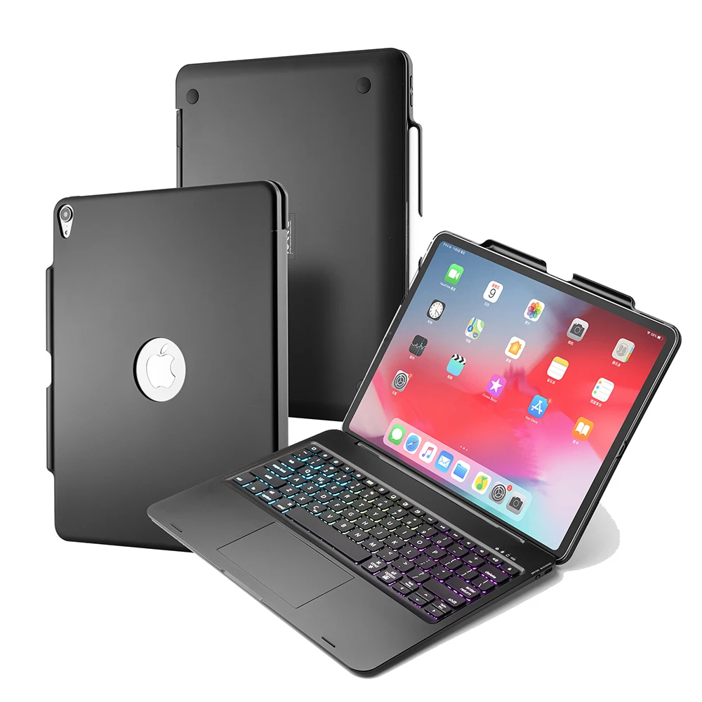 Witsp@ d мышь сенсорная bluetooth клавиатура для iPad 10,", Премиум Пластиковый Чехол, 7 цветов с подсветкой, интеллектуальное включение/выключение