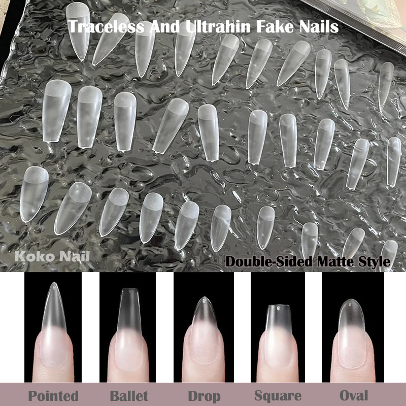 

False Nail Press on Coffin Nails Double-Sided Matte Extension Tips with Design Full Cover Nails Accessories Tool 120/240pcs
