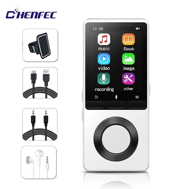C2-full set-White Mp3-плеер с Bluetooth, встроенный динамик, металлический музыкальный плеер без потерь с fm-радио, электронная книга для Walkman с поддержкой tf-карты до 128 ГБ - Цвет: C2-full set-White