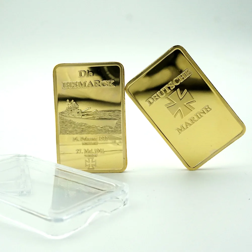 

Sample German Gold Plated Bullion Bar/Coins 1OZ Germany Navy Deutsche Marine Gold Bar Souvenir Coin