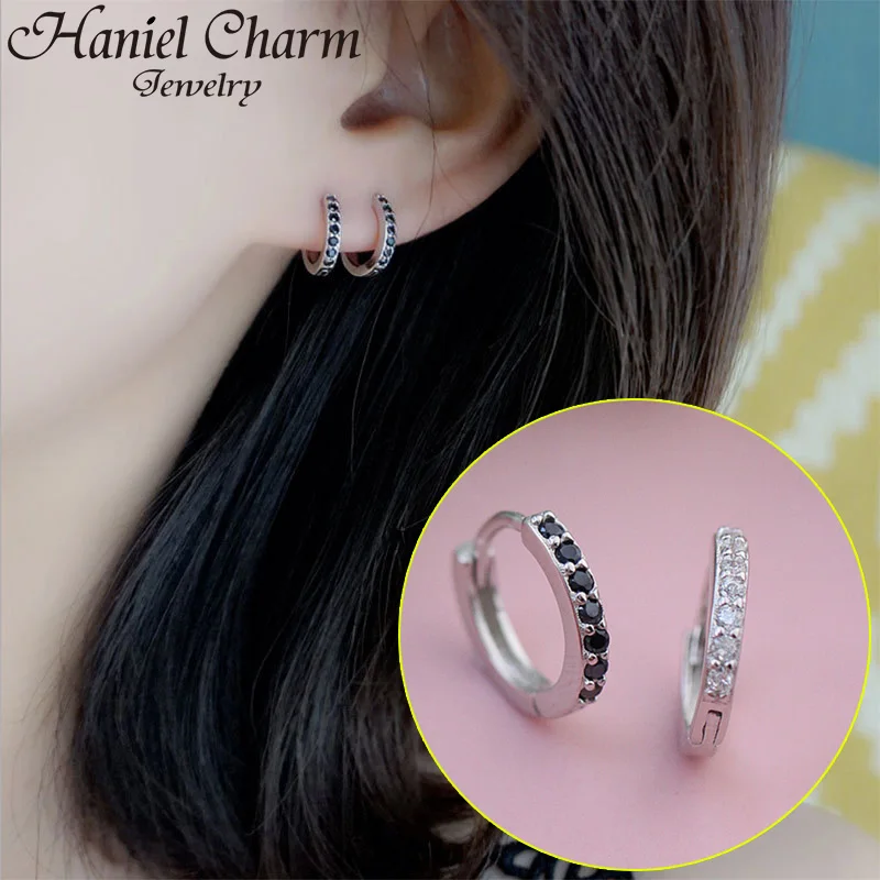 

2021 NEW 925 Sterling Silver Micro-inlaid Zircon Circle Hoop Earrings Female Fashion Handmade Elegant Jewelry Gift Accessories