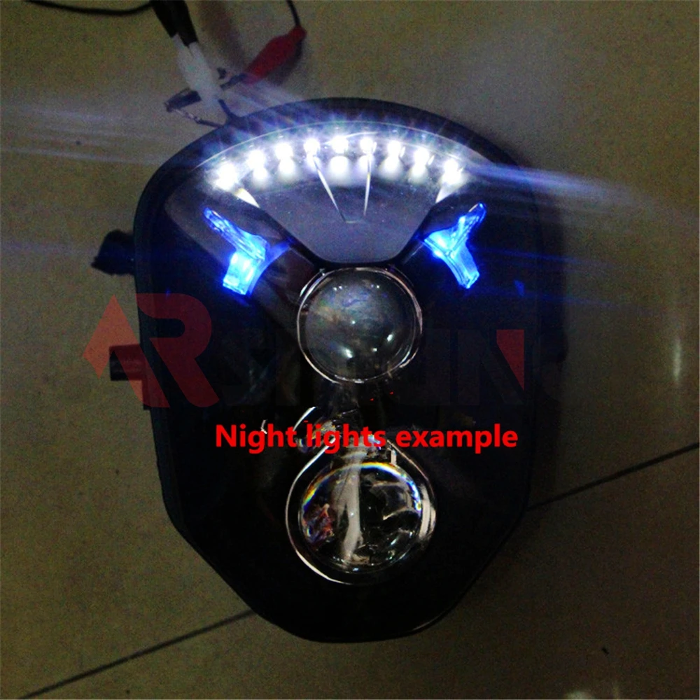 Передние фары для мотоцикла DC 12 В 45 Вт 6000K с двумя объективами двойные Обтекатели