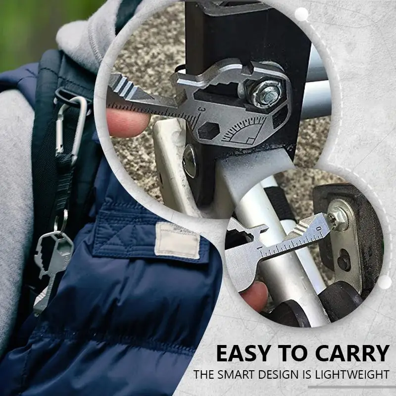 

Multi-Tool Key Multifunctional Key Pendant Wrench Set Universal Keys Gear Clips Measuring Adjustable Portable Home Hand Tool