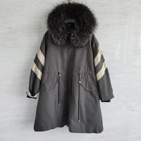 2020 winter new Parker down jacket womens mid-length Korean style fox fur collar detachable rex rabbit liner coat