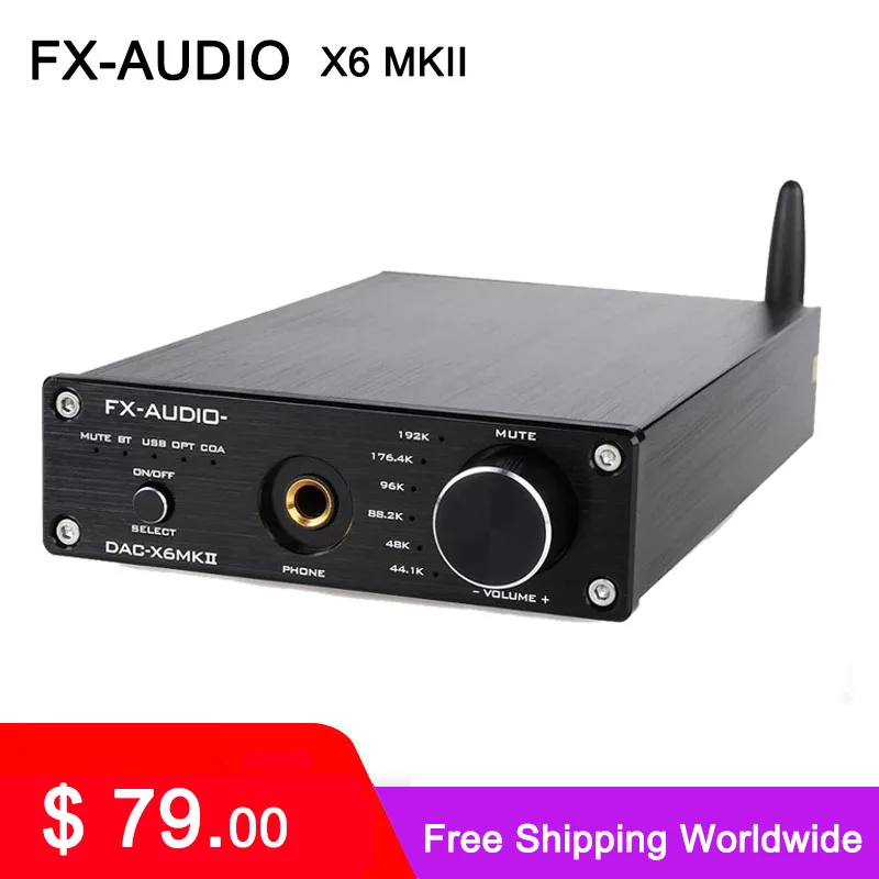 

FX-Audio DAC-X6 MKII ESS9018 TPA6120 чип Bluetooth 5,0 APTX SPDIF коаксиальный ПК-USB усилитель RCA USB DAC декодер