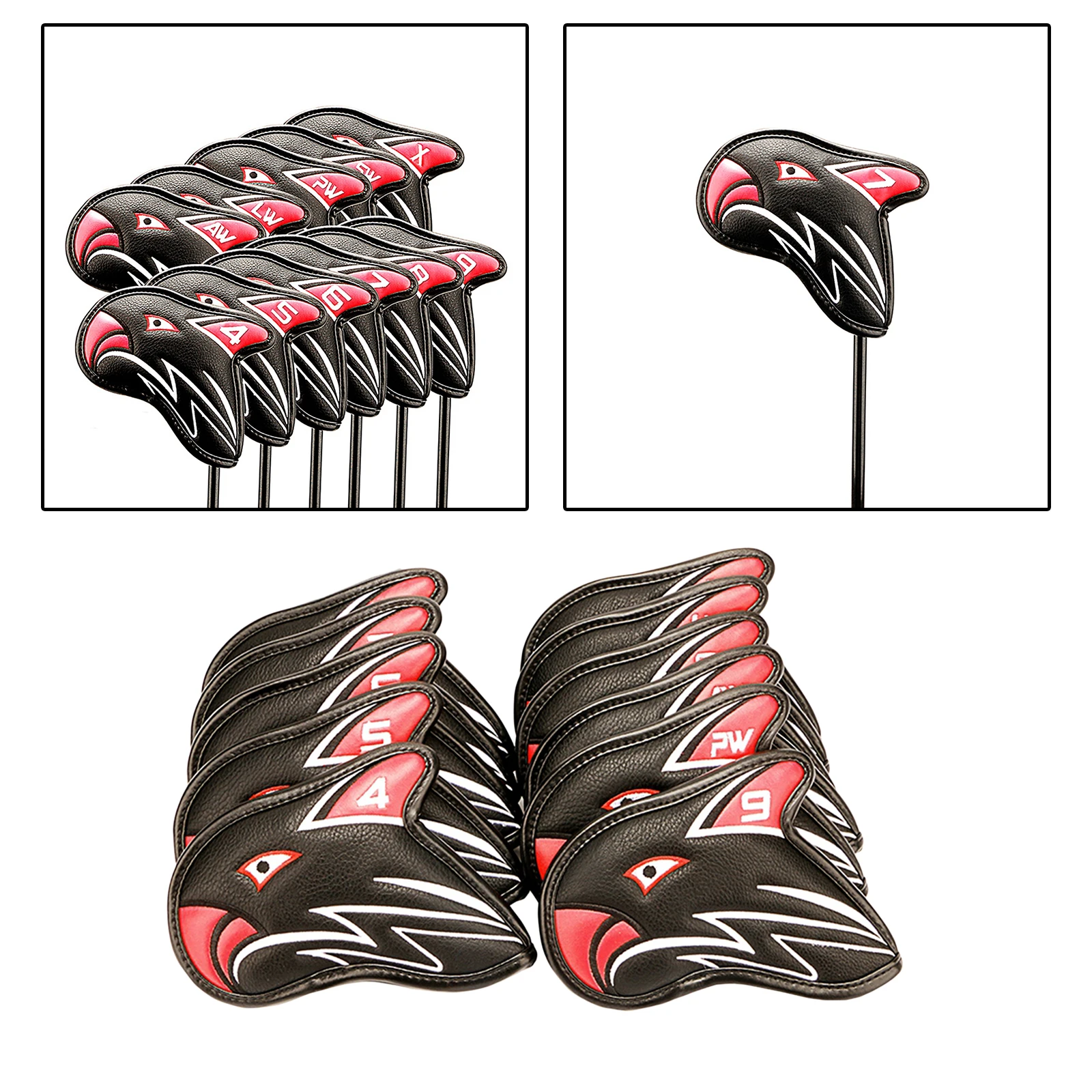 

11Pcs Iron Head Cover PU Wedges Golf Club Headcover Women Irons Covers Gift