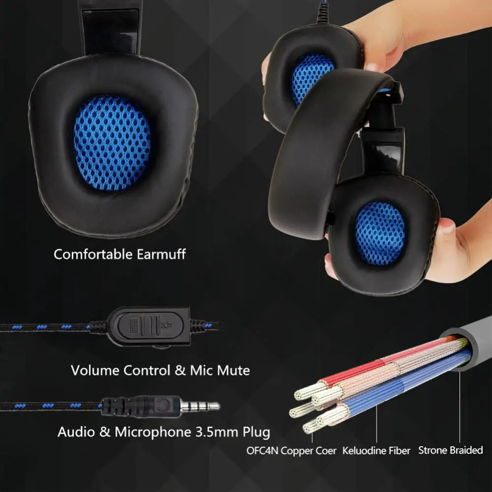 

Yfashion Headset Internet Bar Computer Game Electronic Sports PS4 Xbox One Wired Headset With Microphone auricular deport
