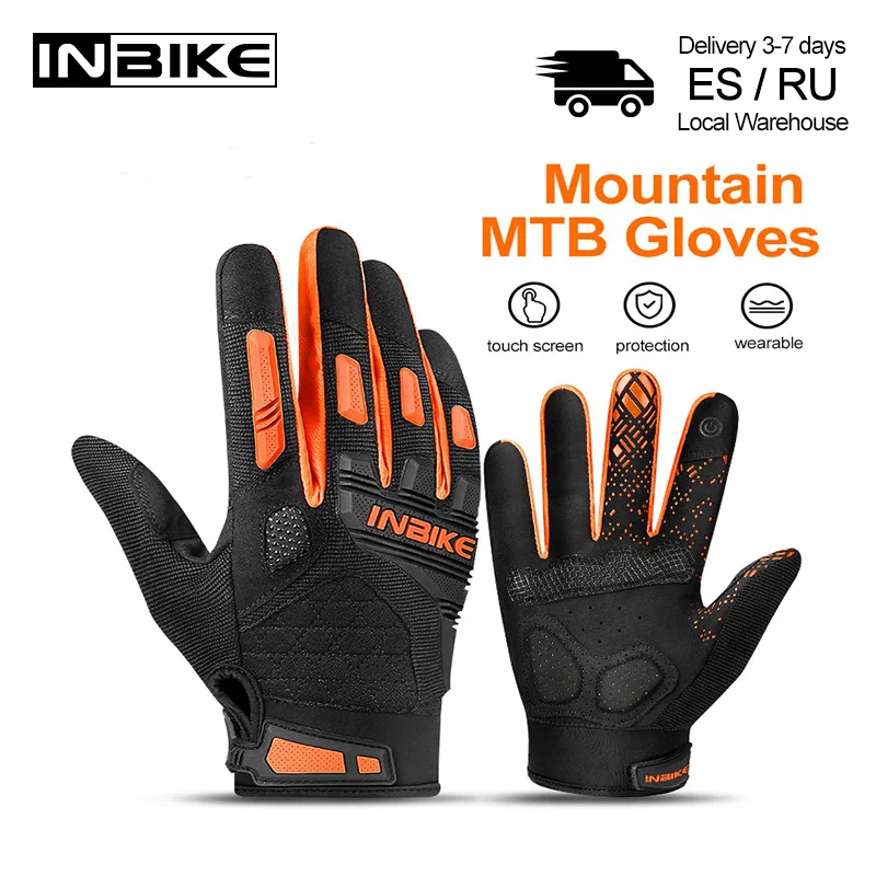 

INBIKE Summer Motorcycle Gloves Full Finger Motorbike Gloves MTB Motocross BMX Cycling Breathable Touch Screen Moto Guantes