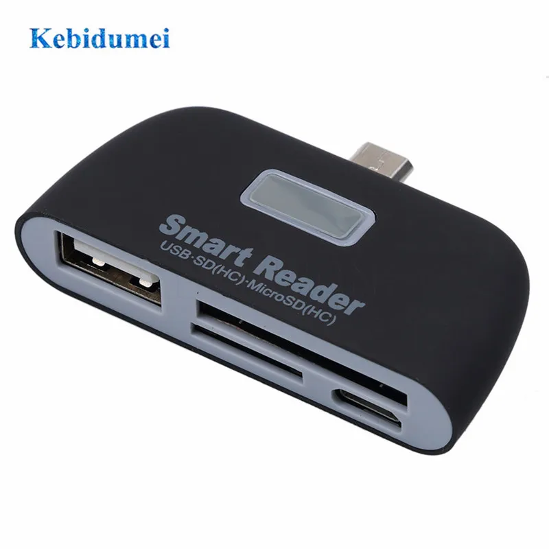 Многофункциональный Micro USB адаптер для карт памяти Kebidumei 4 в 1 TF SD OTG кардридер Type C