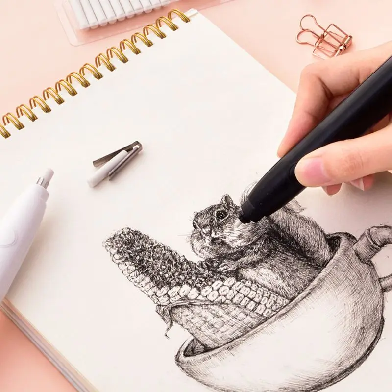 

Electric Pencil Automatic Eraser with 20pcs Refills for Kids Painting Sketch Drawing Office School Supplies Stationery