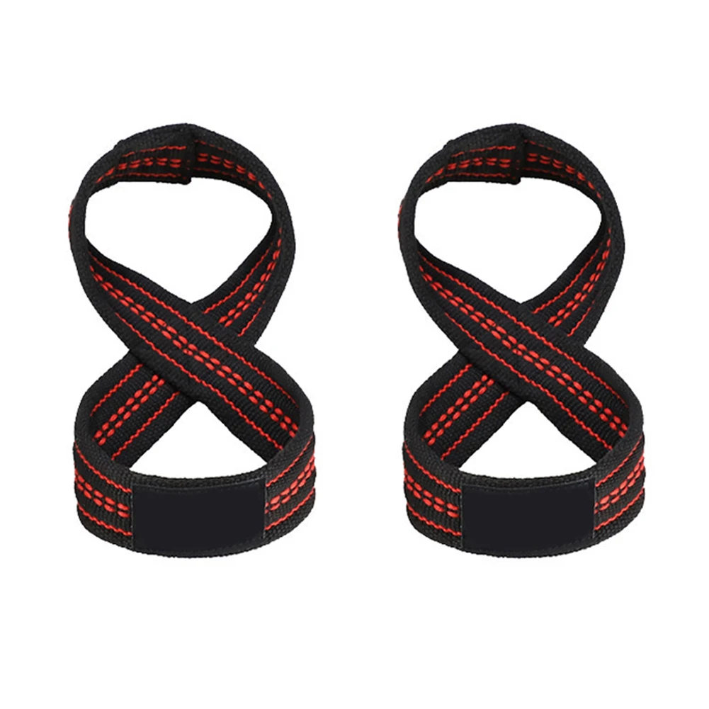 HOT 2pcs Figure 8 Weight Lifting Straps Deadlift Wrist Strap Pull-ups Support Gym Training Belt HV99 | Спорт и развлечения