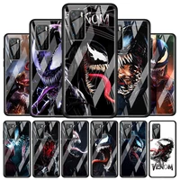 venom marvel hero for huawei p40 p30 pro plus p20 p10 lite p smart z 2021 2020 2019 luxury tempered glass phone case