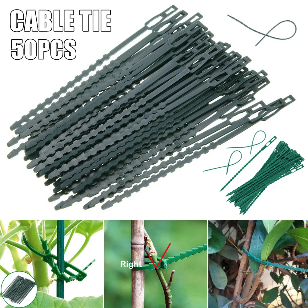 

50pcs 6.7/5.3 Inch Flexible Plastic Twist Ties Adjustable Garden Plant Twist Ties for Multi-Purpose Gardening Support DIY Tools