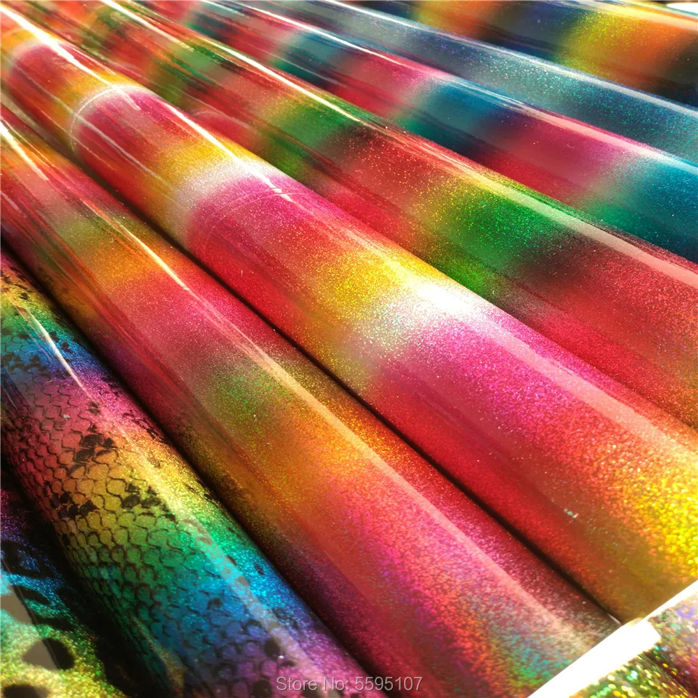 Градиентная Радужная мелкозернистая змеиная ткань для обуви сумки пояса