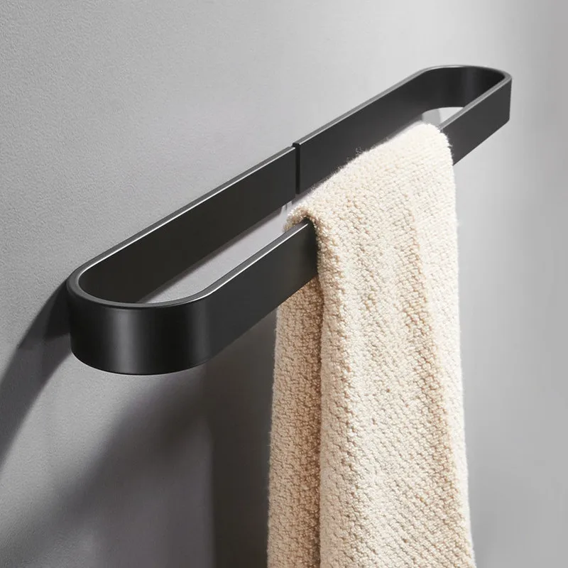 

Держатель для полотенец в ванную комнату, черный, серебристый, нержавеющий, высокое качество, Космический алюминиевый настенный органайзер...