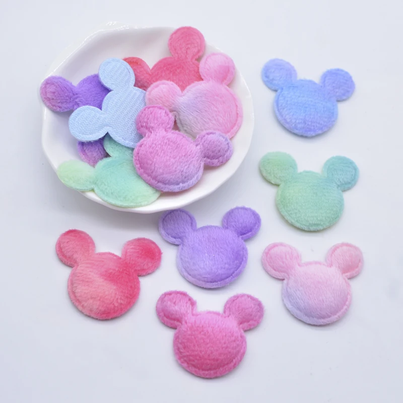 Ful Plush Furry Mouse Head Applique For Diy Headwear Hair Clips Bow Decor Handmade Clothes Hat Shoes Patches