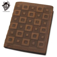 new mens top layer leather lattice wallet business real luxury and classical design mens small