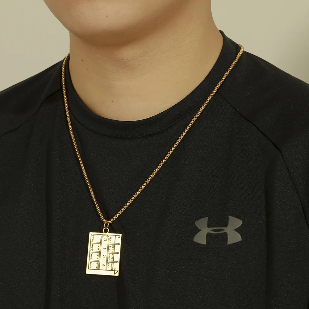 

Dawapara Key Of King Solomon Pentacle Open Doors Amulet Talisman Square Pendant Necklace The Moon's First Magic Array