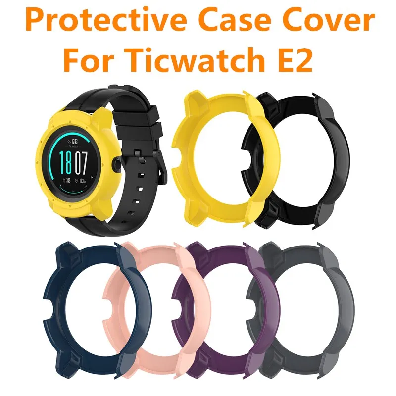 

Чехол для часов, чехол для Ticwatch E2 чехол для смарт часов, чехол, ударопрочный чехол из ПК, жесткий резиновый чехол