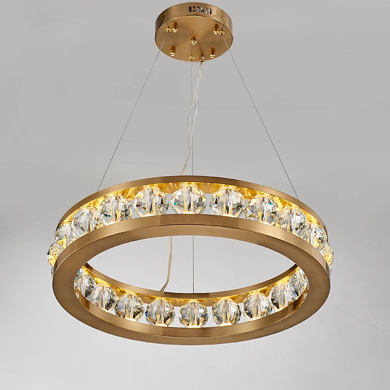 K9 кристалл медь роскошный светодиодный подвесной светильник Гостиная Ресторан