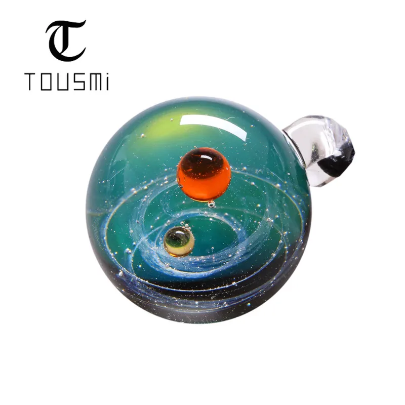 Tousmi Космическая туманность пространство двойное ожерелье с изображением