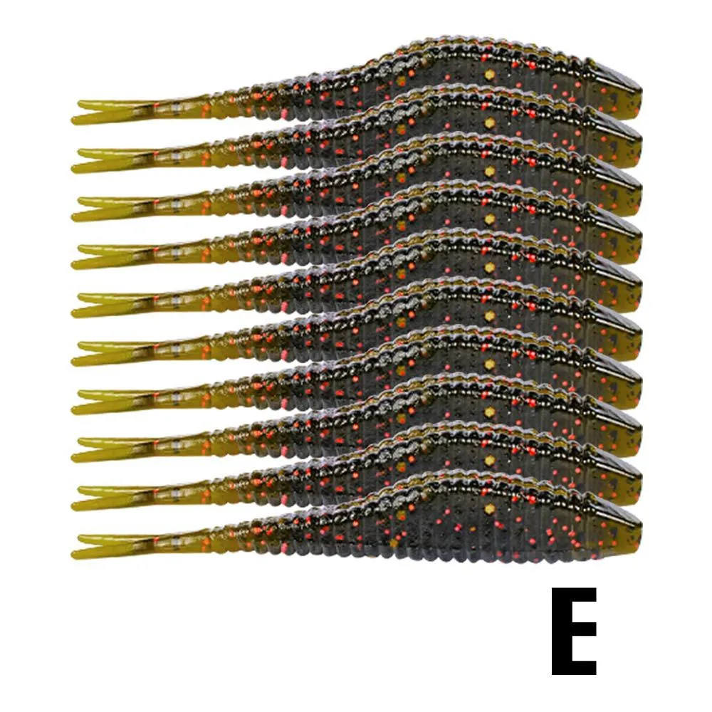 Color E Мягкие силиконовые воблеры BattleBass, 10 шт./лот, 6 см, мягкие приманки, приманки для рыбалки, легкие блесны, 1,5 г, 10 цветов - Цвет: Color E