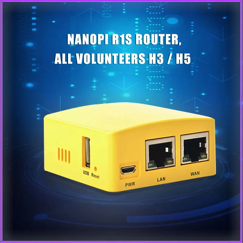 Маршрутизатор NanoPi R1S полный H3/H5 двойной гигабитный порт 512 М памяти OpenWrt/LEDE |