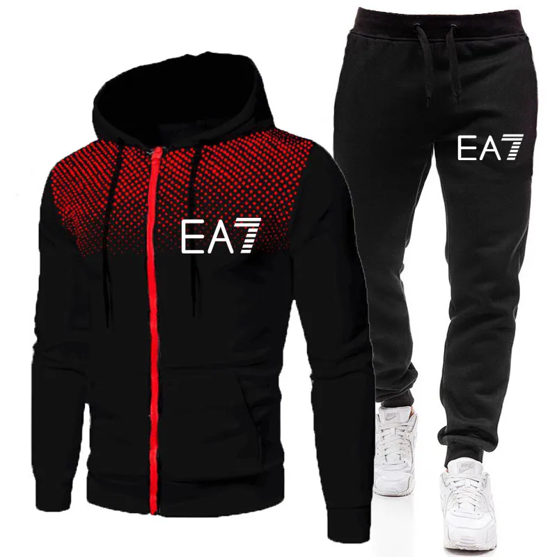 

New Men's Sports Suit Autumn And Winter Hoodie Long SleeveTwo pieces Men's Casual Suit Fitness Jogging Sports Pants Suit