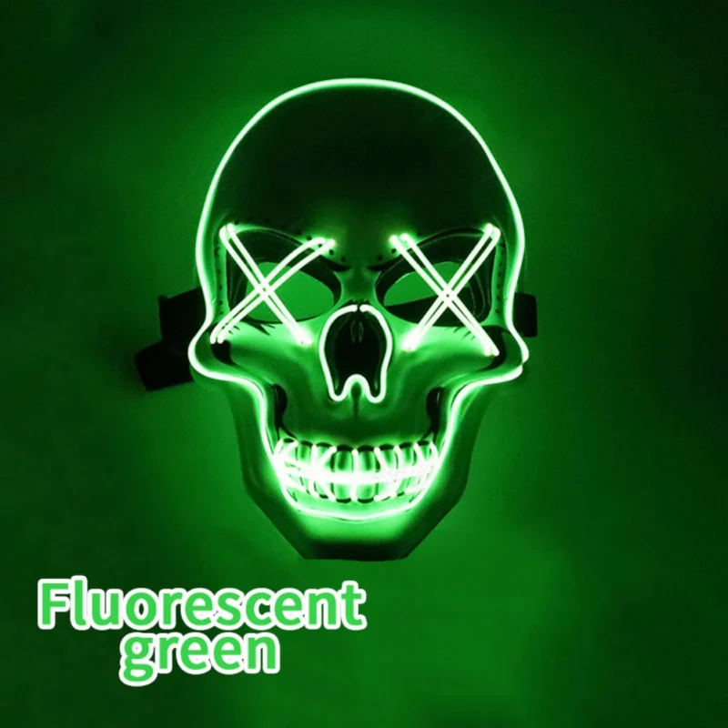 Волшебная светодиодная маска на Хэллоуин неоновые светодиодсветодиодный